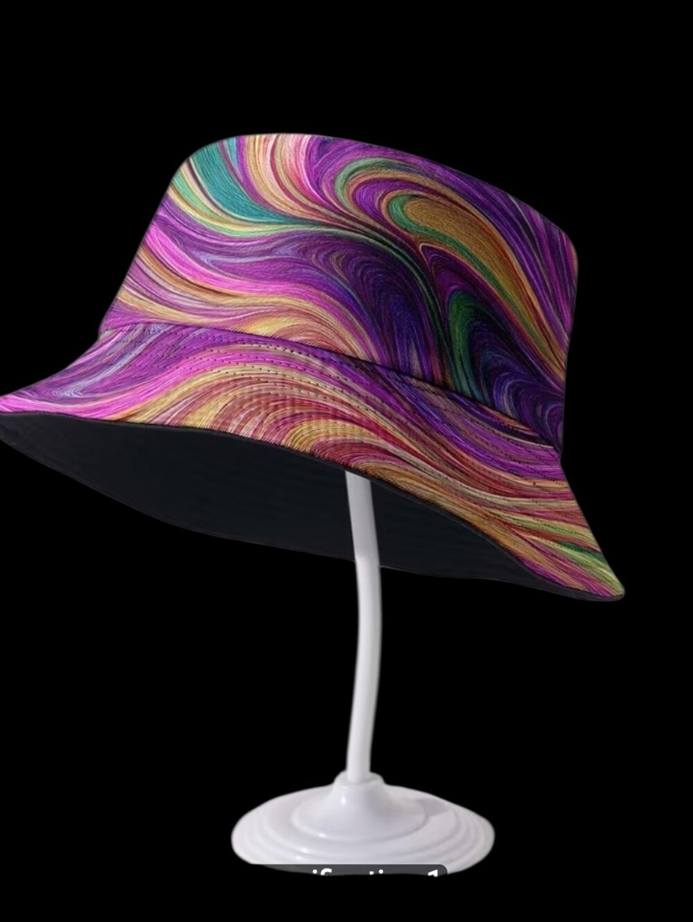 Swirl Print Bucket Hat - Multicolor Unisex 22"/23" - Picture 3 of 5